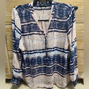 A.N.A Print Sheer Blouse